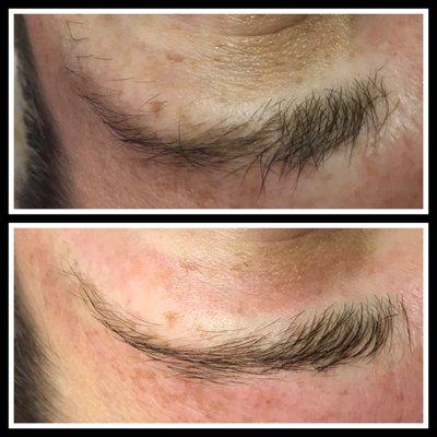 Before... and after. Love clean eye brows!