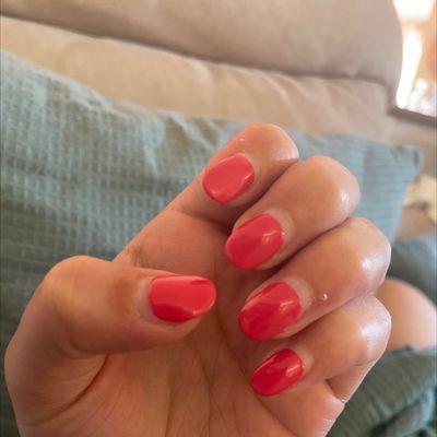 Dip nails after 30 days! I could even go longer if they weren't so grown out. I never have cracks or chips. Love this place.