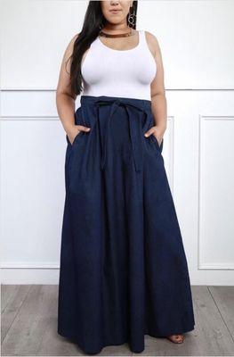 Denim Maxi Skirt - available in Small - 3X