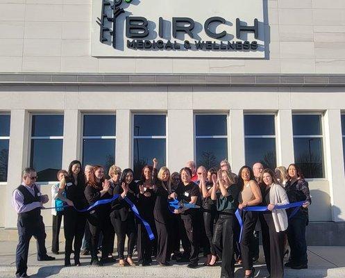 Celebrating our grand opening event and ribbon cutting with the HEB Chamber of Commerce on February 22, 2023.