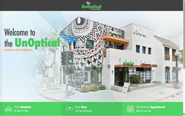 custom wordpress website for The Unoptical in Hillcrest. monthly management and hosting.