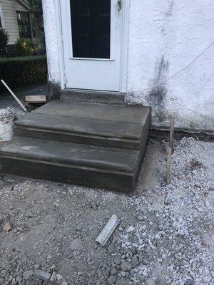 New steps, 48 inches wide instead of 36, makes getting in the door easier.