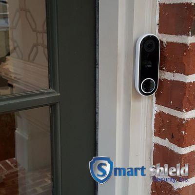 Nest Hello video doorbell we install on a home.