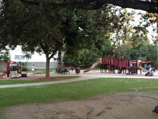 Lil kid and big kid playgrounds.