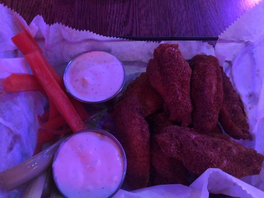 Cajun dry rub wings with homemade ranch! $15