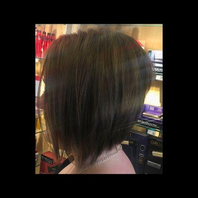 Angled bob cut