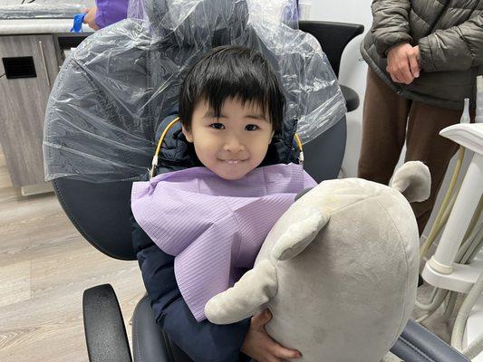 My 3 Year Olds first dental visit with Crystal Smiles. As you can tell, pretty psyched, hahaha.