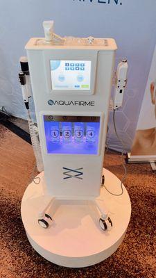 AquaFirme is a medical-grade facial machine that uses ultrasound technology to hep drive the products into your skin.