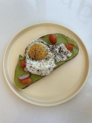 Avocado toast with an added egg