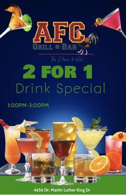 2 For 1 drink Specials