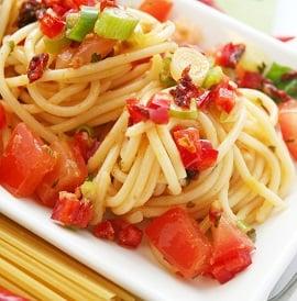 Spaghetti with mixed veggies