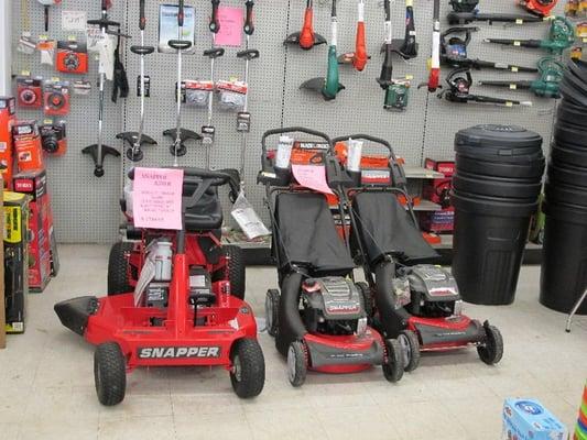 Snapper mowers and Echo trimmers