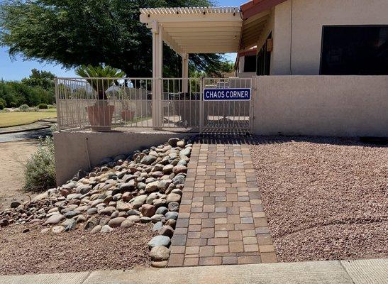 Paved and widened the walkway