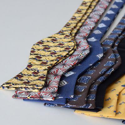 Handmade silk bowties.