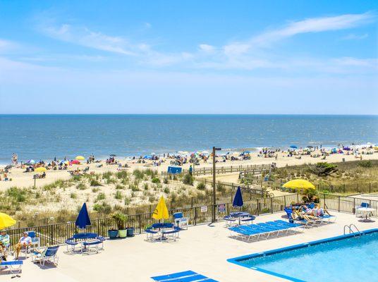 Relax poolside in many of our Ocean City condo rentals.