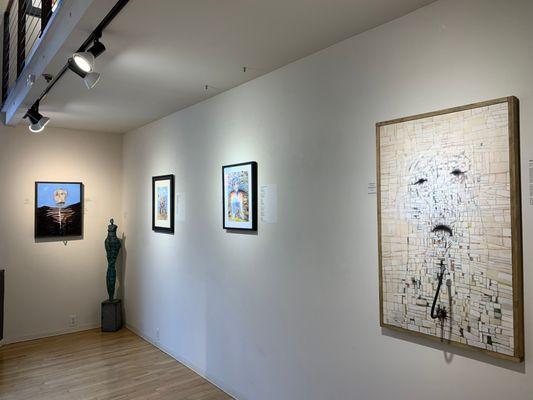 Original paintings by David Brady on view.