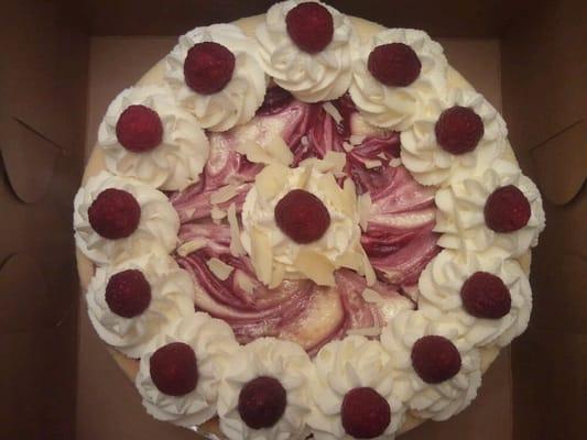 Raspberry Swirl Vanilla Cheesecake