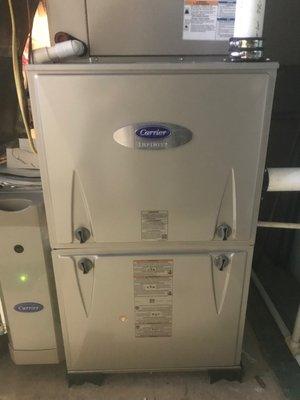 Picture of my new Carrier heating and air system installed by Johnson Mechanical