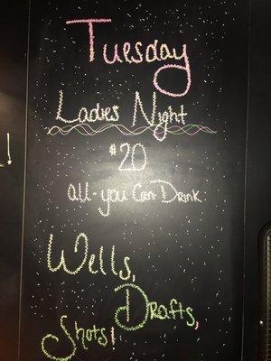 TUESDAY LADIES NIGHT!