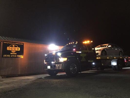 One of our trucks getting back to the storage lot after a call.