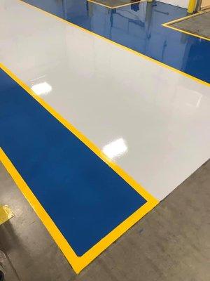 Epoxy Coating With Safety Colors and Lines