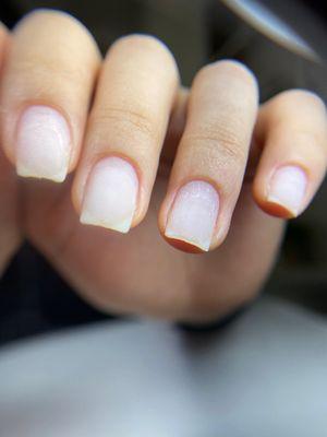 We perfectly clean your nails and cuticles before applying any things on them!