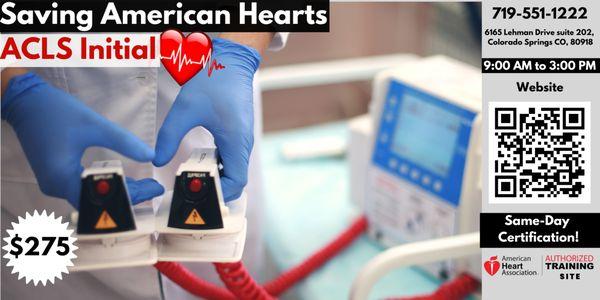 Check out ACLS Initial on our website!

https://savingamericanhearts.com/aha-acls-initial-certification/