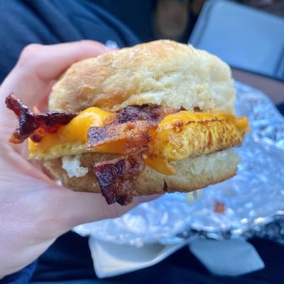 Plain biscuit with bacon, egg & cheese