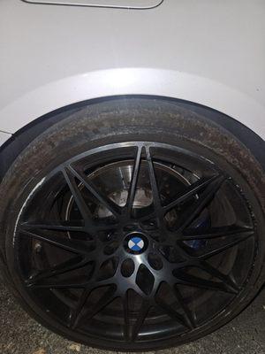 Before (scraped and old owner painted rim black which started coming off)