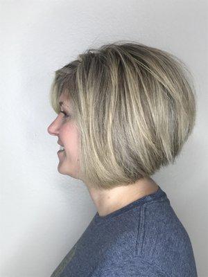 Highlight, Low Light and Texturized bob Haircut