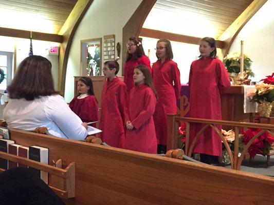 Youth choir rehearsal for Christmas Eve Service