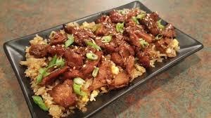 BURBON CHICKEN OVER BROWN RICE