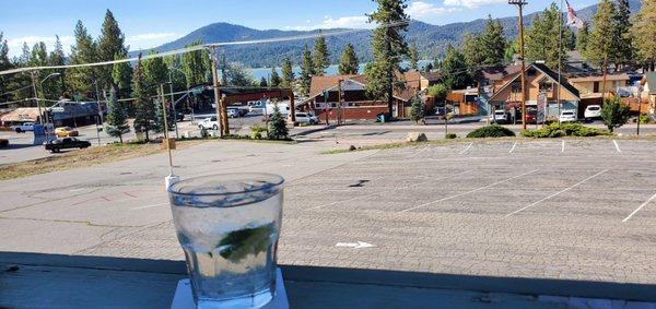 Sitting on the front deck, great view of the lake.