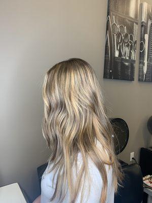 Balayage + highlights. Lifted from dark brown