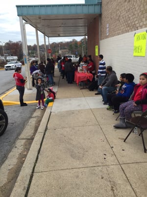 Community outreach day where coats and food were given away.