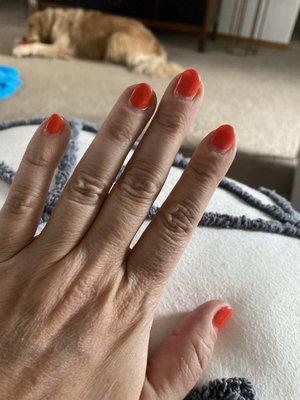 This is my gel manicure at week 3. I will be going back soon because my nails are growing out.