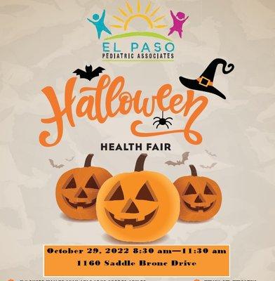 Join us for our Healthy Halloween Health Fair: October 29th from 8:30-11:30 AM