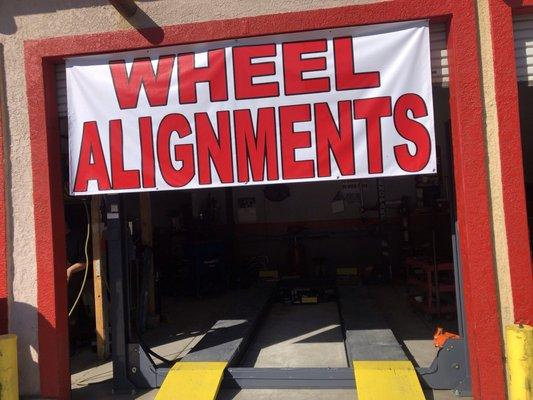 We now have wheel alignment