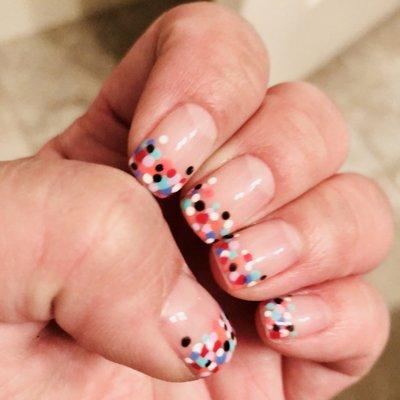 Confetti nails by Tiffanie!