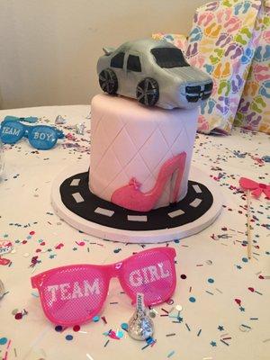 Gender reveal party... Wheels or Heels..