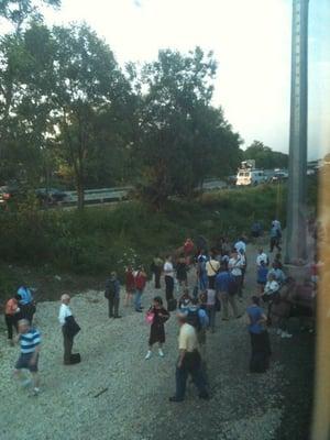 MARC Penn Line riders stranded on tracks for two hours in 95 degree heat. June 2010.