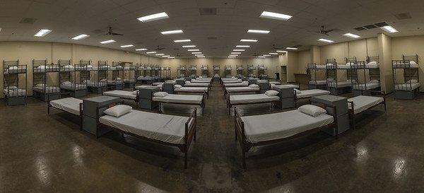 Main hall in the Center of Opportunity contains 150 beds