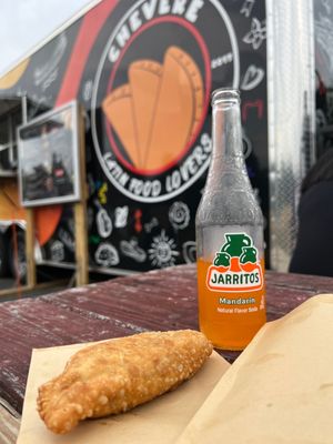 Chicken Empanada from the food truck in the parking lot of Jackson Premium Outlets