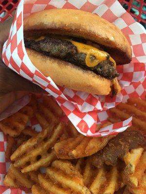 Burger and fries