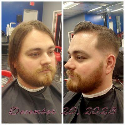 Mid fade transformation cut, the smiling eyes says more than anything I could say!