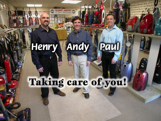 Henry, Andy and Paul in the showroom.