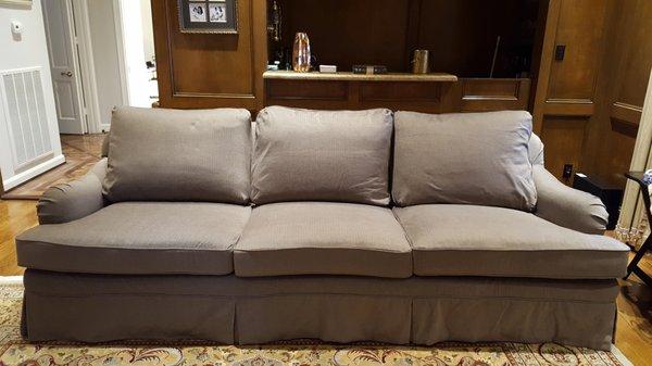 A large sofa slipcover.