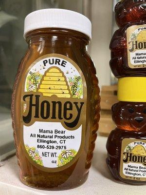 Locally produced honey by Mama Bear in Ellington, CT. Mama Bear - love the name!