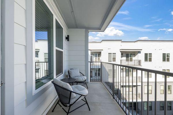 balcony with city views