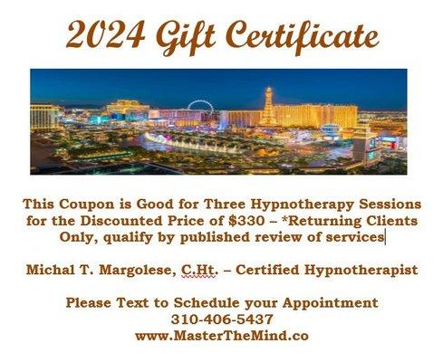 Gift Certificate for 2024 for returning clients